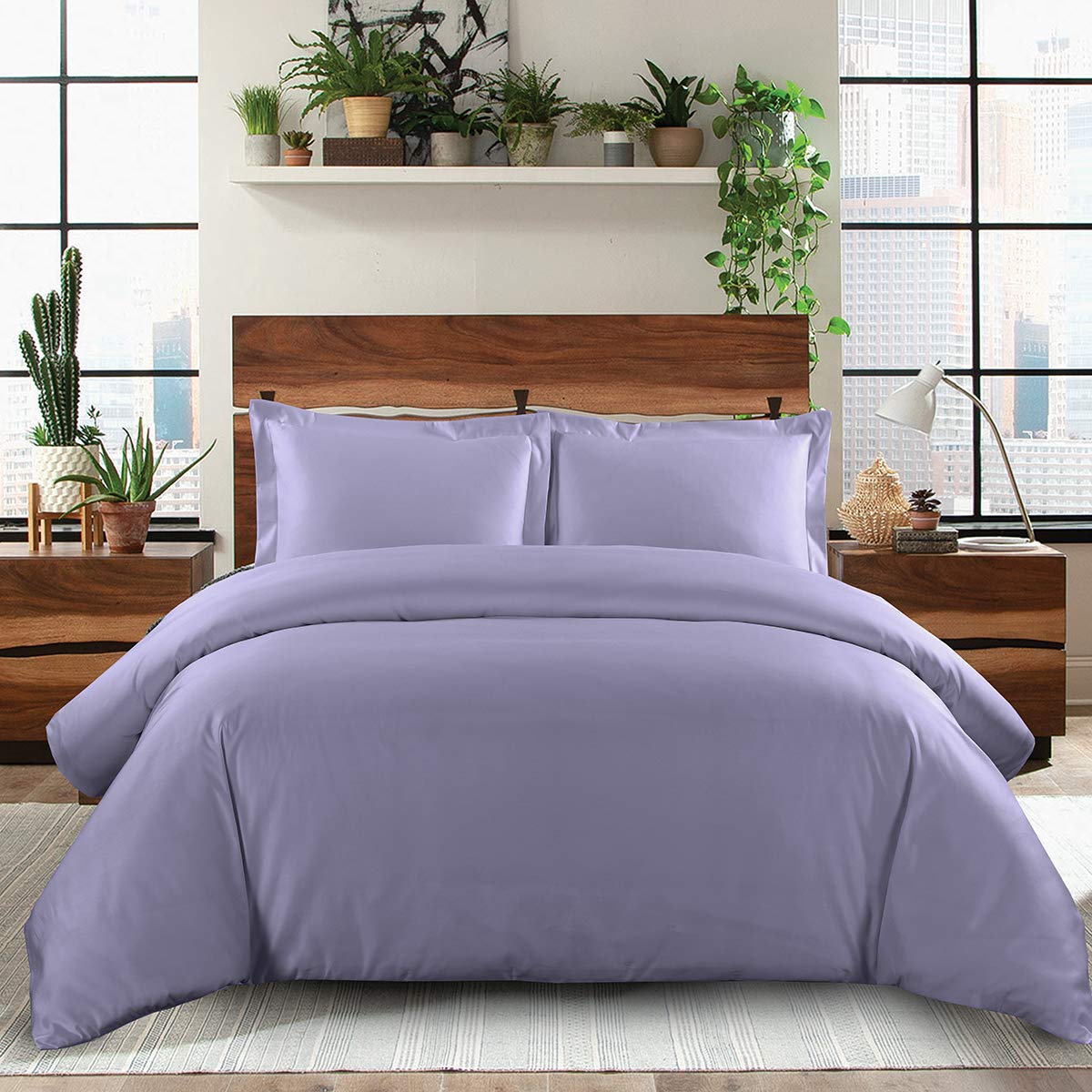 Duvet Cover 500 Thread Count 100% Cotton, Button Closure, Soft and Cool, 2 Piece -XL Duvet Cover