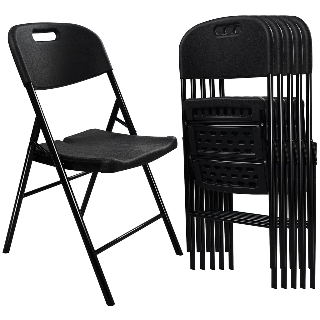 6 Pack Folding Chair, 600 lb Weight Capacity, Indoor/Outdoor Heavy Duty Foldable Chairs for Restaurants, Kitchens
