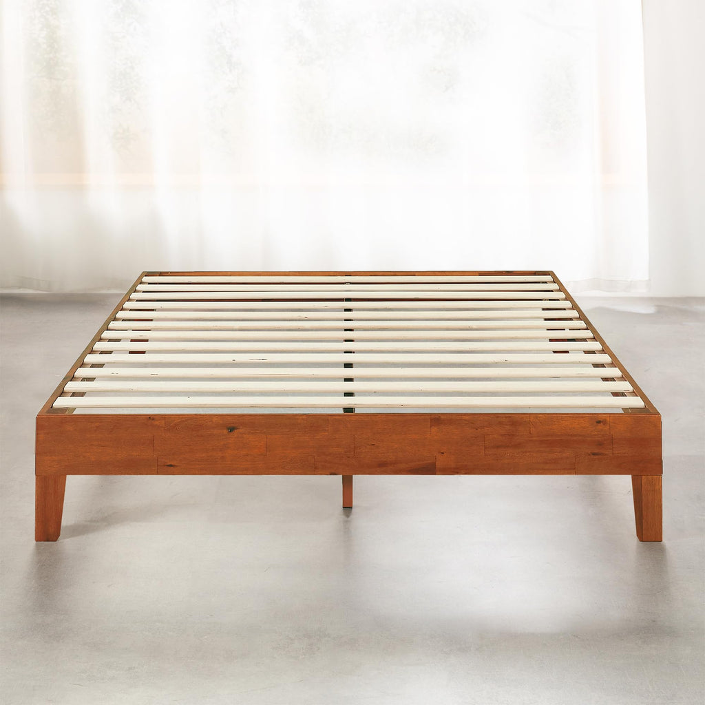Naturalista Grand - 12 Inch Solid Wood Platform Bed with Wooden Slats - No Box Spring Needed - King (Cherry)