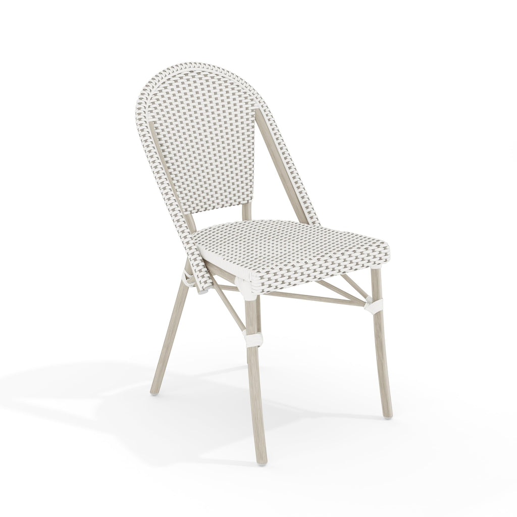 Lily Pond Stackable Bistro Chair, White/Gray