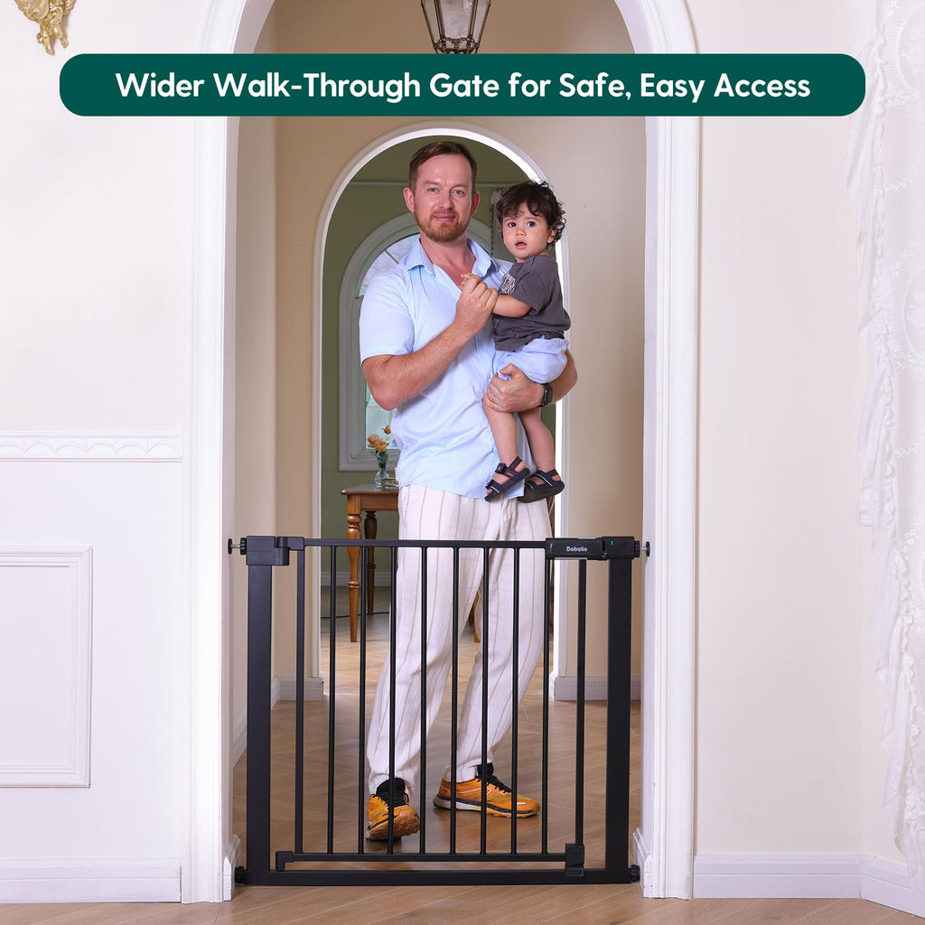 31-46" Baby Gate for Stairs, with Wide Door