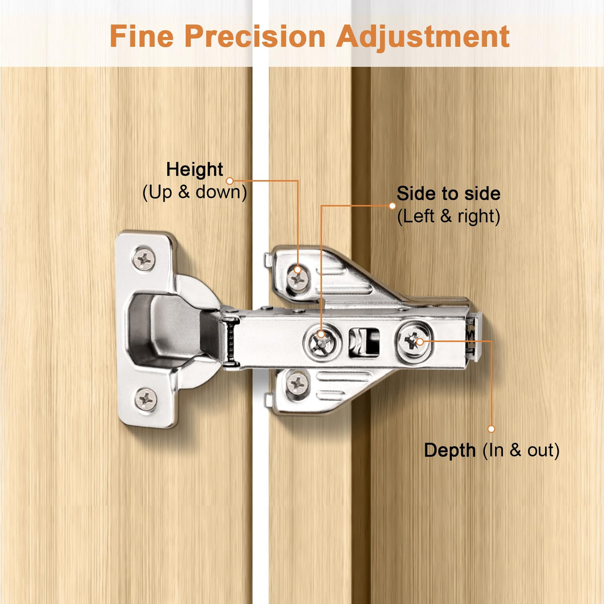 Full Overlay Soft Close Clip On Face Frame Mounting Cabinet Hinges, Nickel Plated Door Hinges, Concealed Screws 105