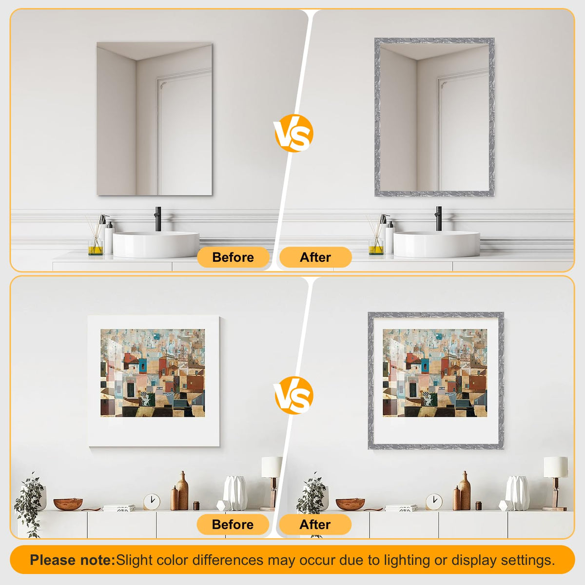 16.4FT x 1.02'' Silver Peel and Stick Crown Molding Trim - Flexible Mirror Trim Peel and Stick, Self-Adhesive
