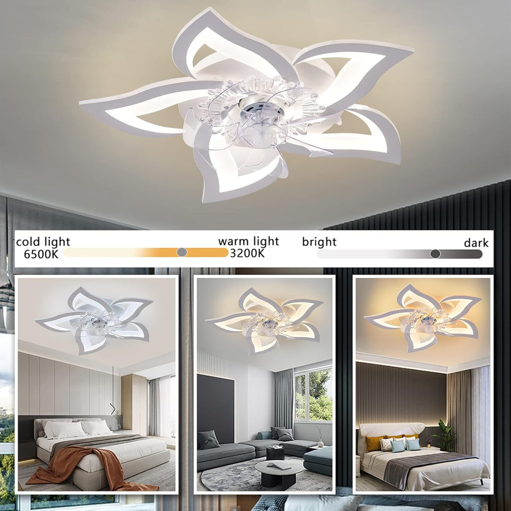 Flush Mount Ceiling Fan with Light & Remote