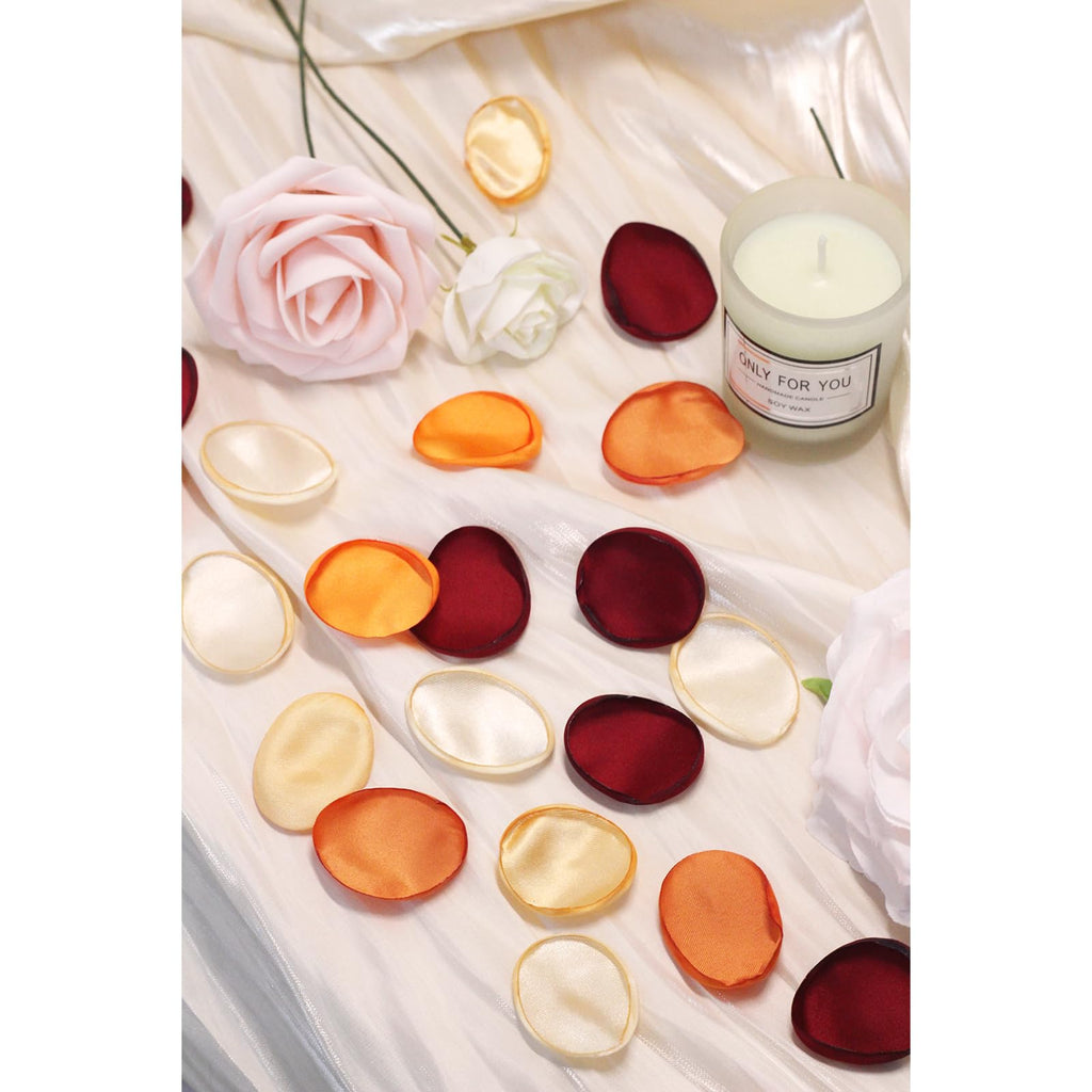 500pcs Silk Rose Petals, Burgundy Orange Petals Artificial Flower Petals Wedding Aisle Scatter Petals Bridal Shower