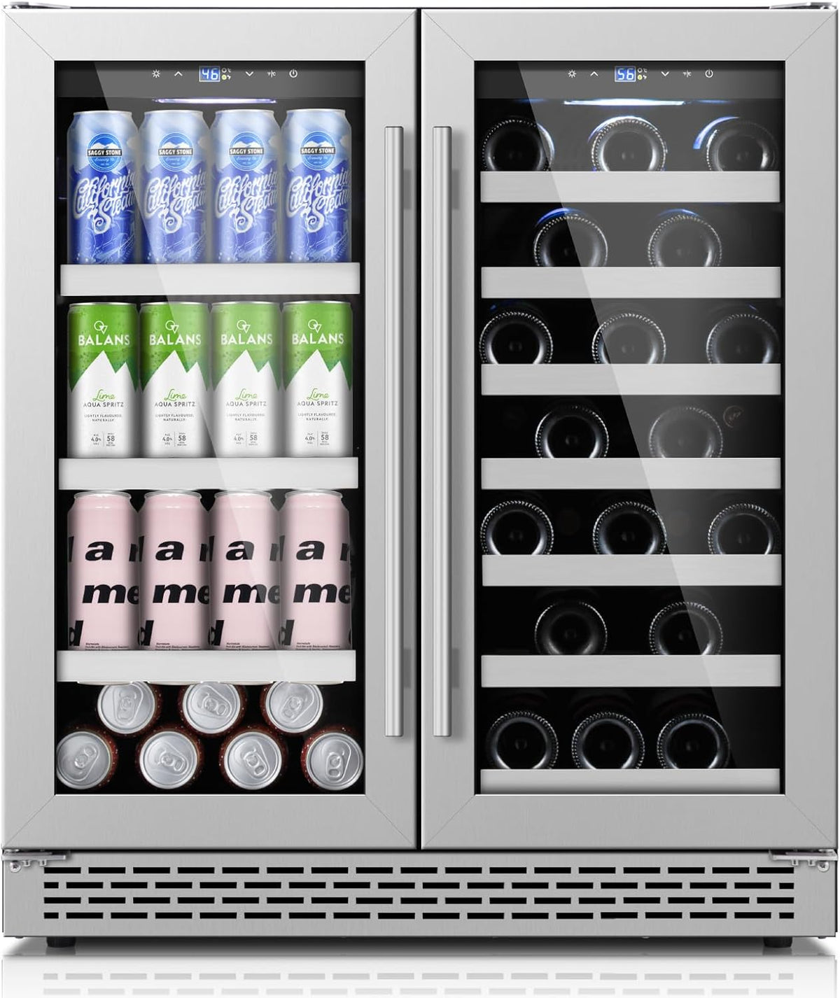 30 Inch Wine and Beverage Refrigerator, Beverage Fridge Cooler Under Counter