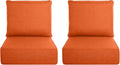 Luxury Outdoor Seat Cushion Set-22 x 24 x 6 Inch Outdoor Chair Cushions with Water Resistant & Removable Cover