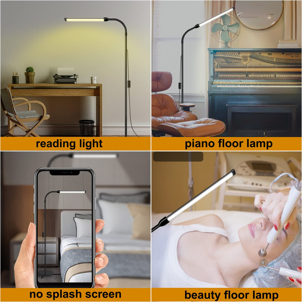 18W Tattoo Lamp 3000K-6000K Colors and Dimmable, Lash Light Makeup Light with USB Port 112 Bulls Led Floor Lamp