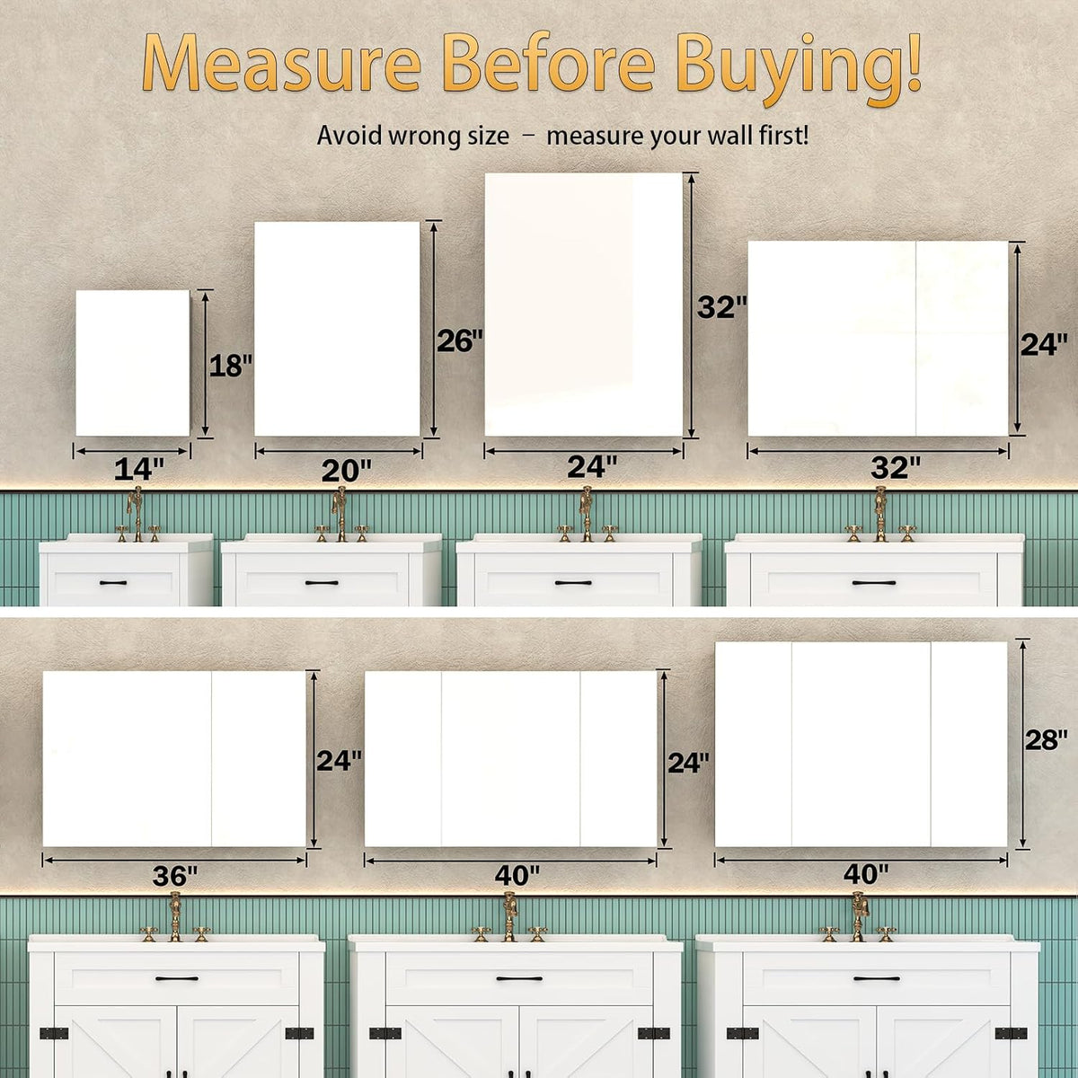 36x24 Medicine Cabinet Mirror with Storage, Pre-Assembled Medicine Cabinets , Recessed or Surface Mount Large Silver