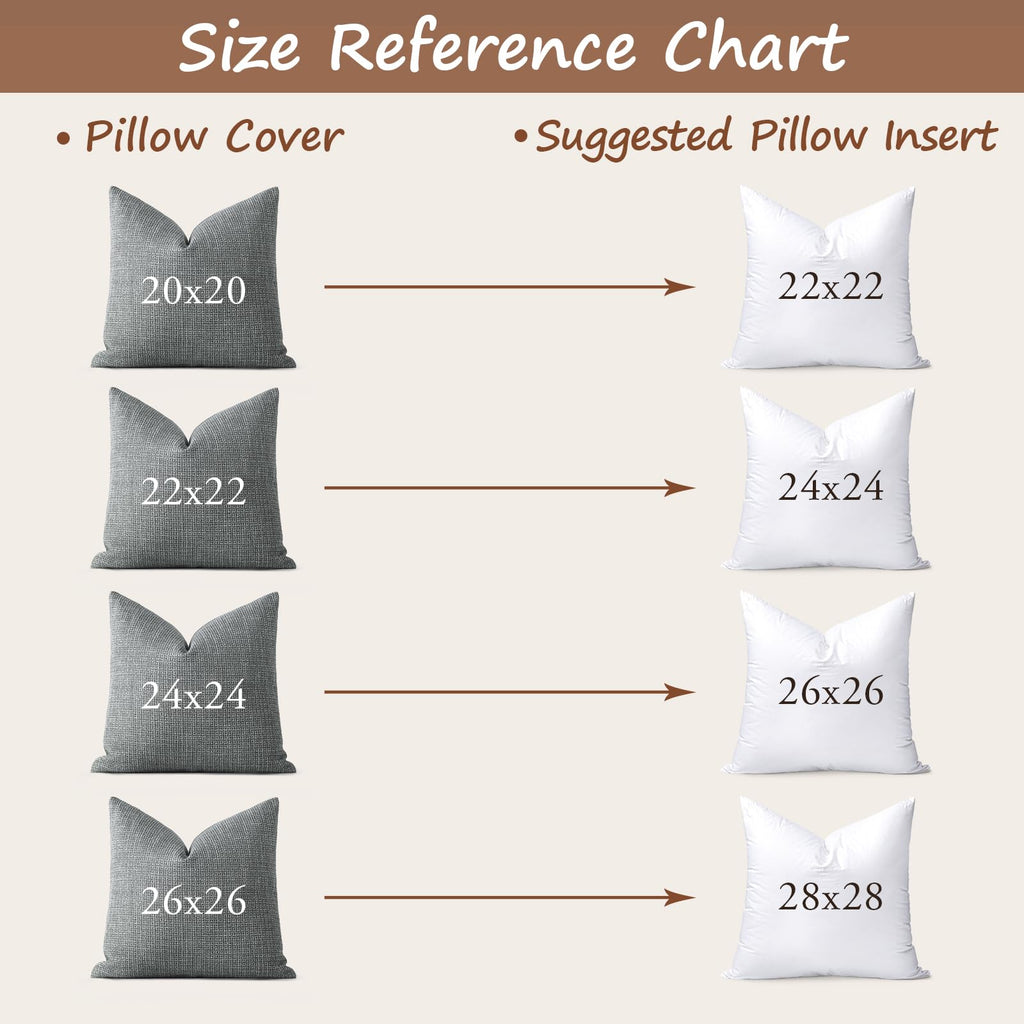 24x24 Outdoor Pillow Inserts, Synthetic Down Waterproof Throw Pillow Inserts, Soft Decorative Outdoor Pillows for