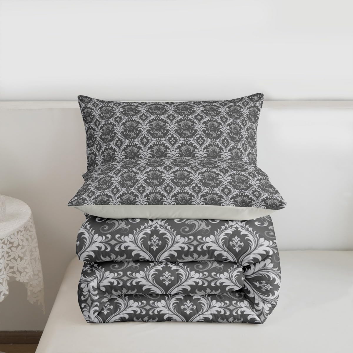 Gothic Damask Comforter Set Bedding Set 3 Pcs