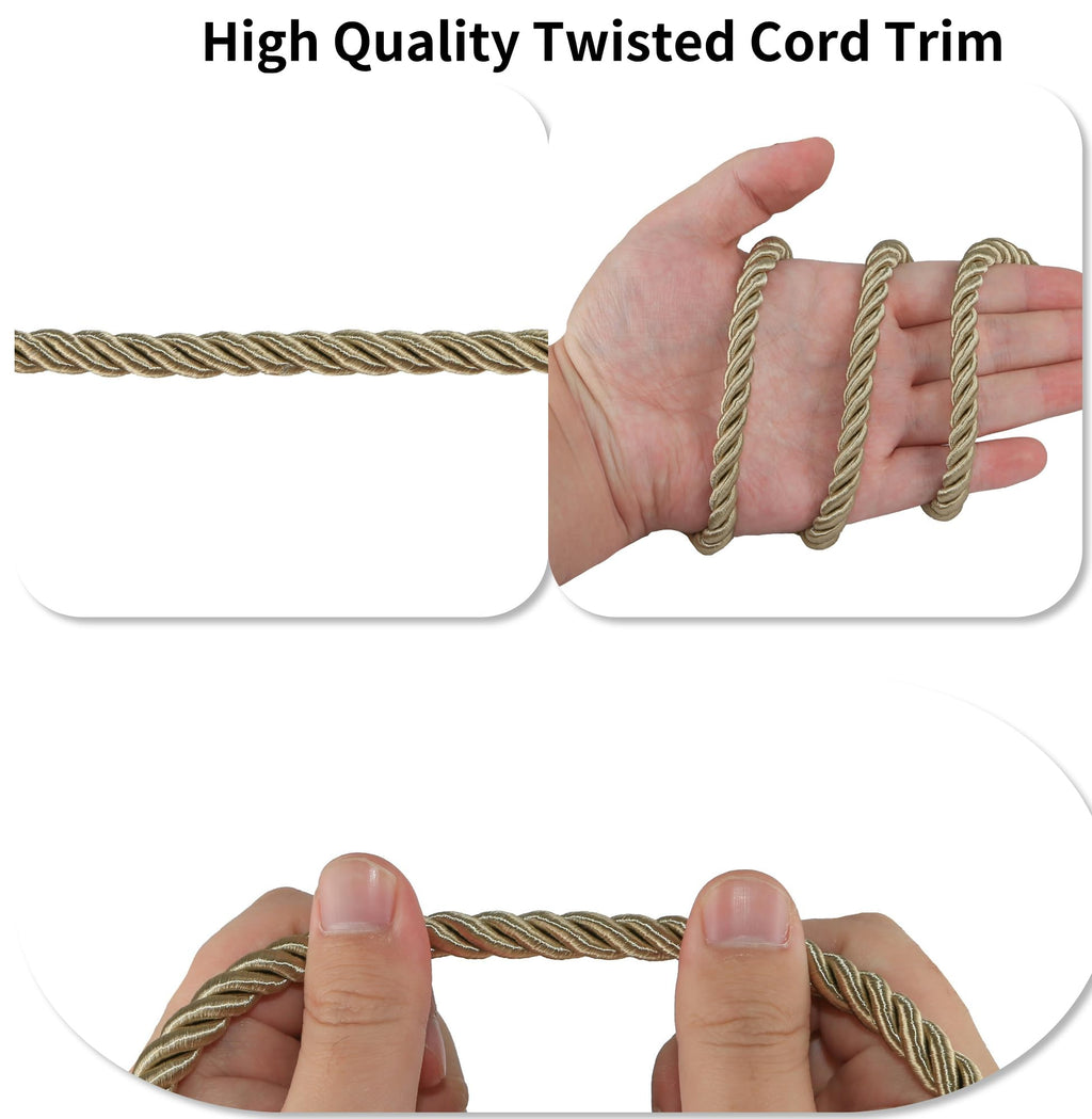 M Twisted Cord Trim Rope(Gold) - 10 Yards 8m