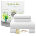 100% Cotton King Size Bed Sheets Set, Snow White, Percale