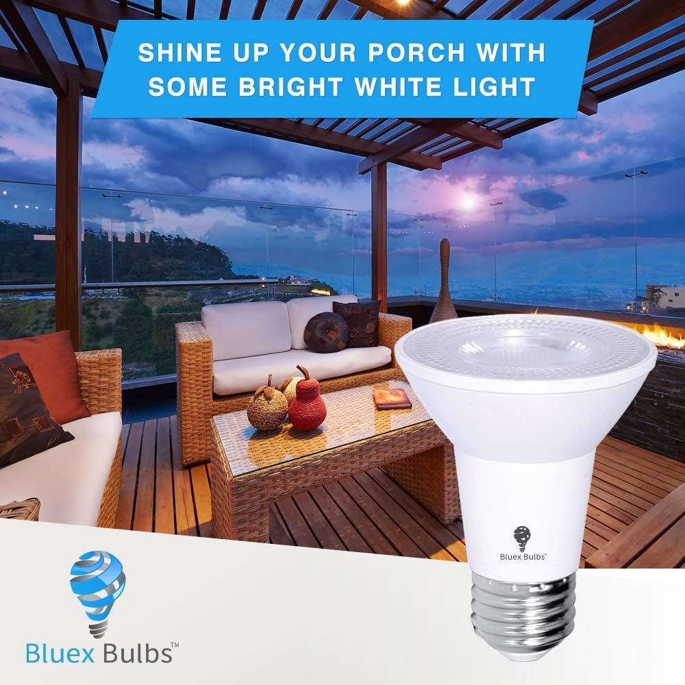 10 Pack PAR20 Outdoor LED Flood Light Bulb 8W 75 Watt Equivalent 500 Lumens Dimmable Waterproof E26 4000K Cool White