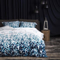100% Long Staple Cotton Duvet Cover Set Gradient Blue Leaves Printed Comforter Cover Set Farmhouse Plant Comforter