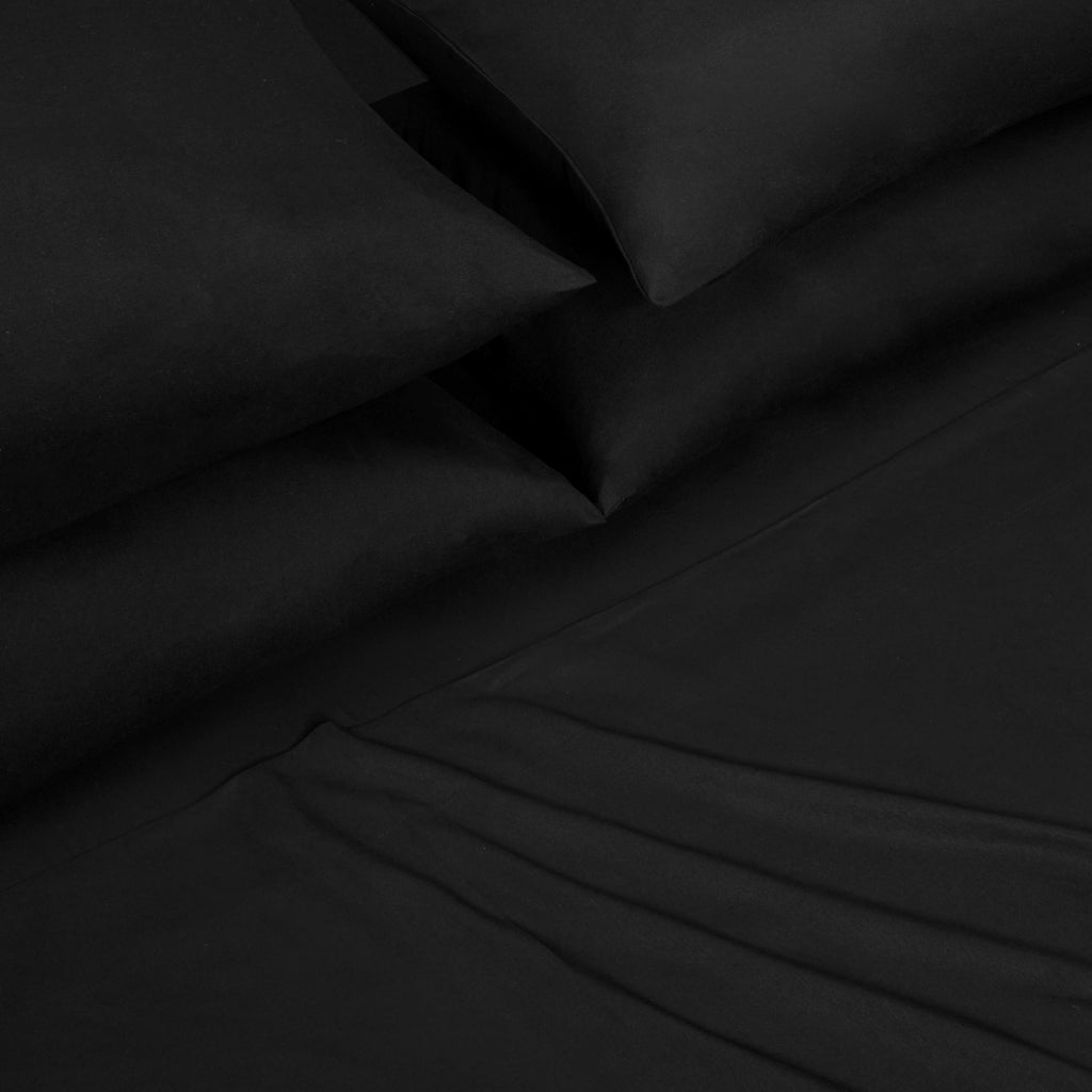 Microfiber 6-Piece Sheet Set, Black