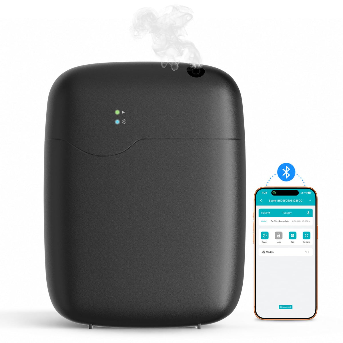 Waterless Essential Oil Diffuser with Bluetooth App Control