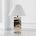 Mackenzie Light Brown/Black Marble Square 25-inch Table Lamp Living Room Home Office Desk Nightstand (LED Bulb Included)