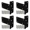 4 Pack 5 in T-Strap Heavy Duty Gate Hinges 260 Lbs Capacity, Black