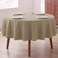 Linen Textured Table Cloths Round 70 Inch Premium Solid Tablecloth Spill-Proof Waterproof Table Cover for Dining