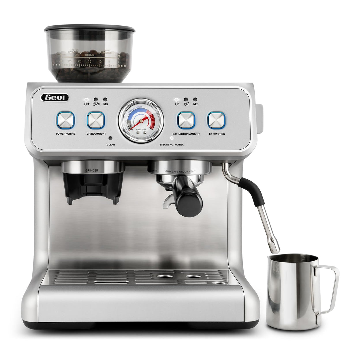Dual Boiler Espresso Machine With Built-In Grinder & 58mm Portafilter