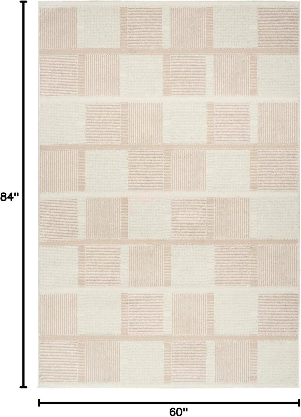 Home Nordic Ivory Taupe Area Rug - Easy Clean, Non Shedding, Bed Room, Living Room, Dining Room, Kitchen