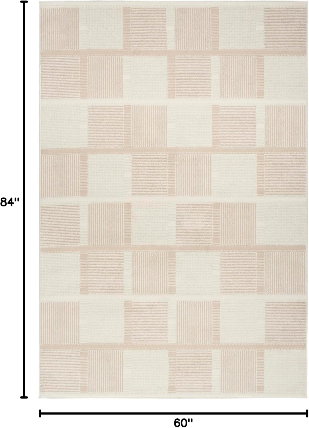 Home Nordic Ivory Taupe Area Rug - Easy Clean, Non Shedding, Bed Room, Living Room, Dining Room, Kitchen