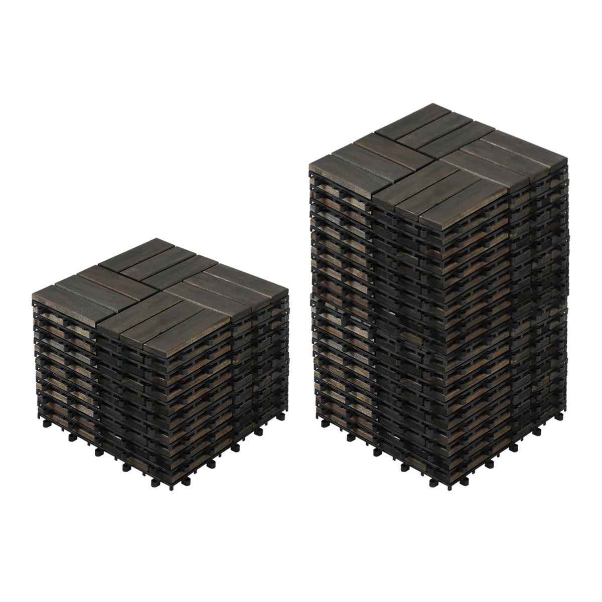 Acacia Interlocking Deck Tiles (12x12 Pack 30) - Waterproof Acacia Wood Decking for All Weather Use - Patio, Balcony