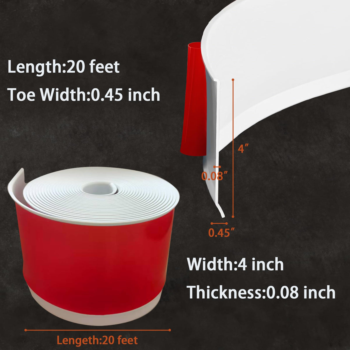 Vinyl Wall Base Baseboard Molding Trim 4" Flexible Self Adhesive Rubber Wall Base Moulding Trim Peel and Stick