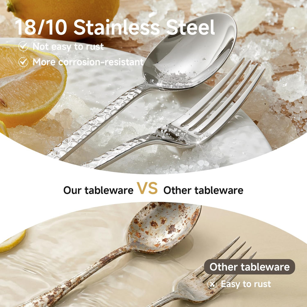 24 Piece Silverware Set with Steak Knives for 4,18/10 Stainless Steel