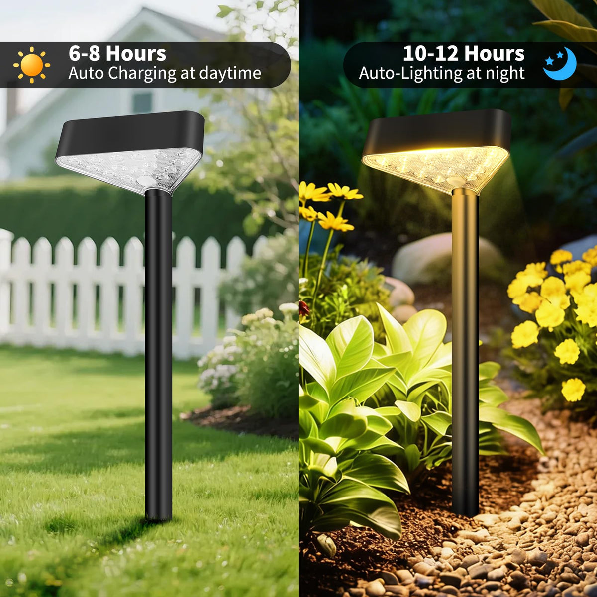 8 Pack Solar Pathway Lights Outdoor, Bright LED Solar Landscape Lights