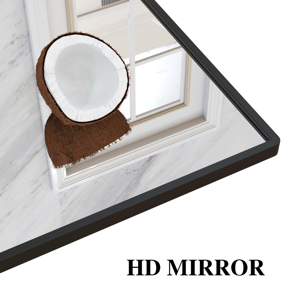 45" X 16" Black Wall Mirror with Shelf and Hooks, Rectangle Mirror for Wall, 3 Trays and 12 Removable Hooks