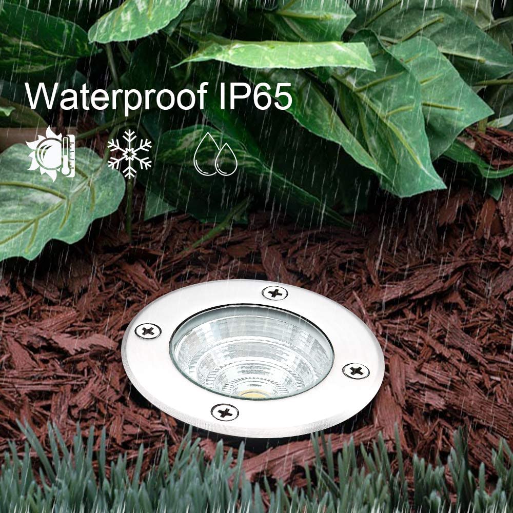 Well Lights LED Low Voltage Landscape Lights, Outdoor In Ground Light 12V-24V 5W Warm White 3000K, IP65