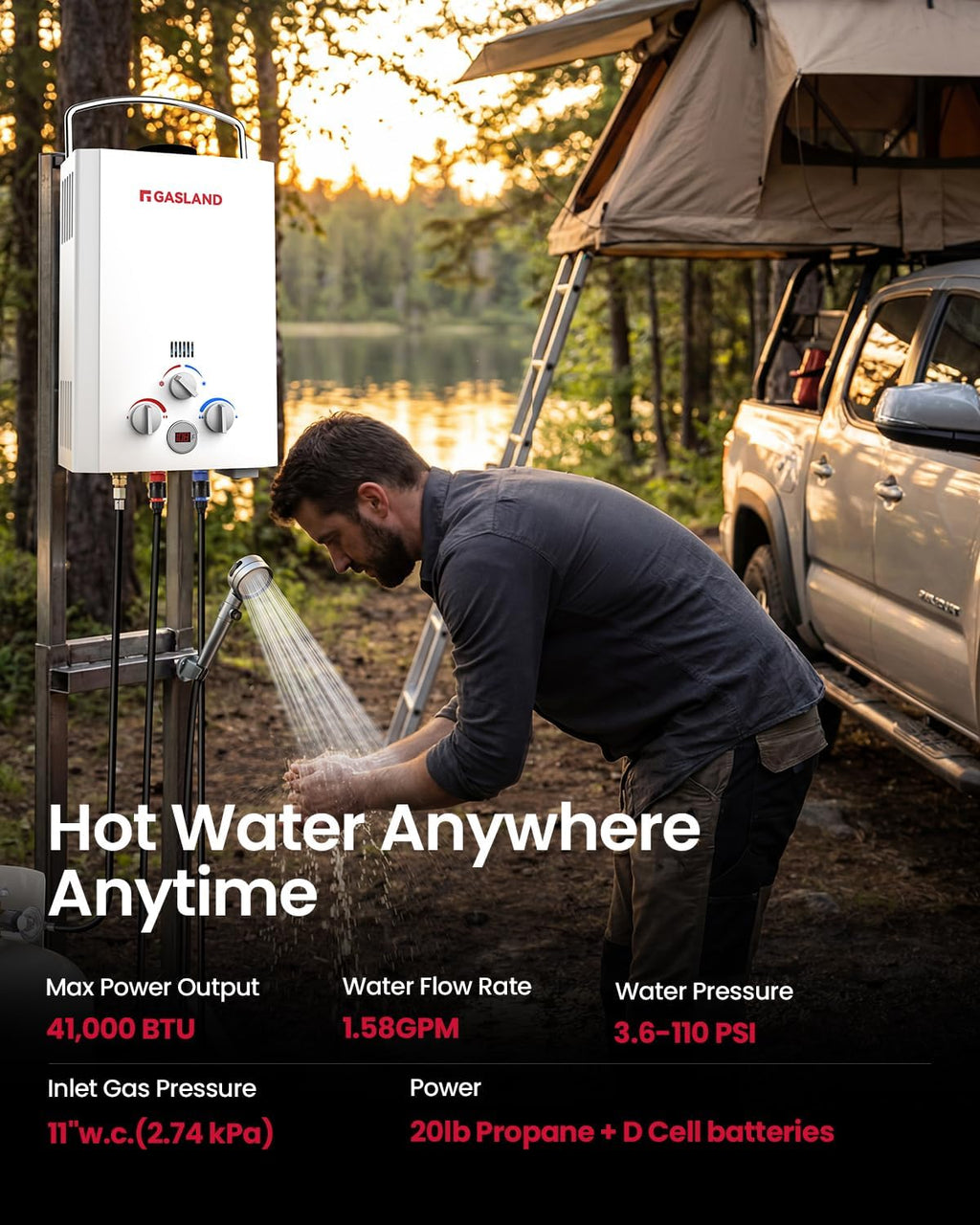 BE158 Tankless Water Heater Propane | CSA Certified | 1.58 GPM, 41