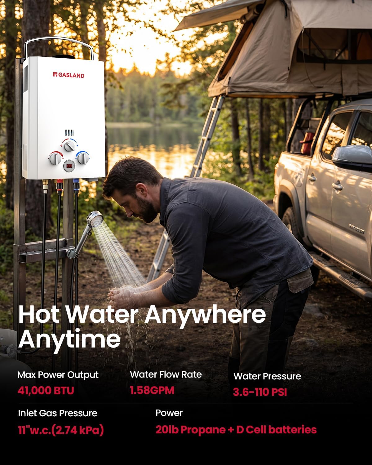 BE158 Tankless Water Heater Propane | CSA Certified | 1.58 GPM, 41