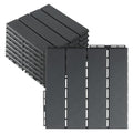 8 PCS 11.8 x 11.8 Inch Plastic Interlocking Deck Tiles, Patio Deck Tile, Wood Slat Composite Interlocking Decking Tile