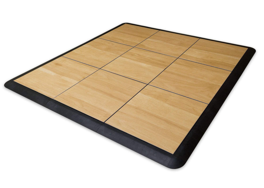 Portable Dance Floor, Interlocking Dance Floor Tiles, Lightweight Plastic Modular Kit (3' X 3'), Light Maple Finish