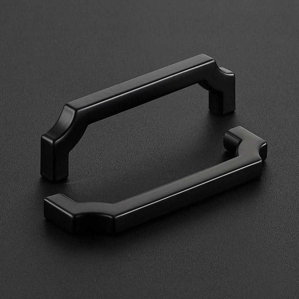 10 Pack Black Cabinet Handles, 3-3/4" Solid Kitchen Drawer Pulls