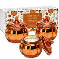 Pumpkin Shaped Candles 3 Pack, Fall Pumpkin Spice Scented Candles 15oz