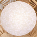 Round Vinyl Fitted Tablecloth with Flannel Backing Elastic Edge Plastic Table Cover - Warm Brich - Waterproof