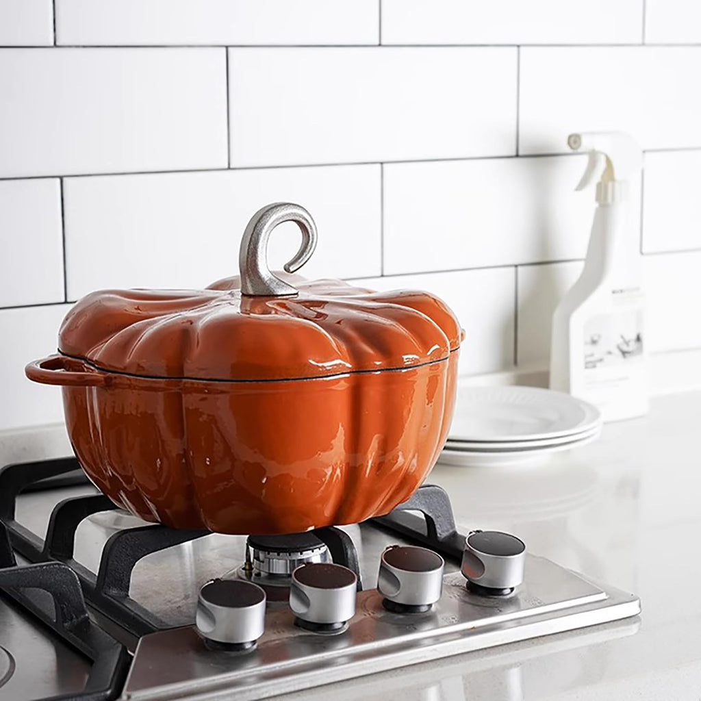 Pumpkin Cocotte,Pumpkin Dutch Oven Pot with Lid,Enamel Cast Iron Cooking Pot,Non Stick Pumpkin Pot,Stew Pot Soup