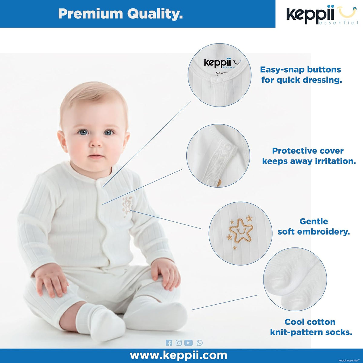 TM Piece Newborn Layette Gift Set - Premium Clothing & Accessories | Luxury Gift Box | Unisex