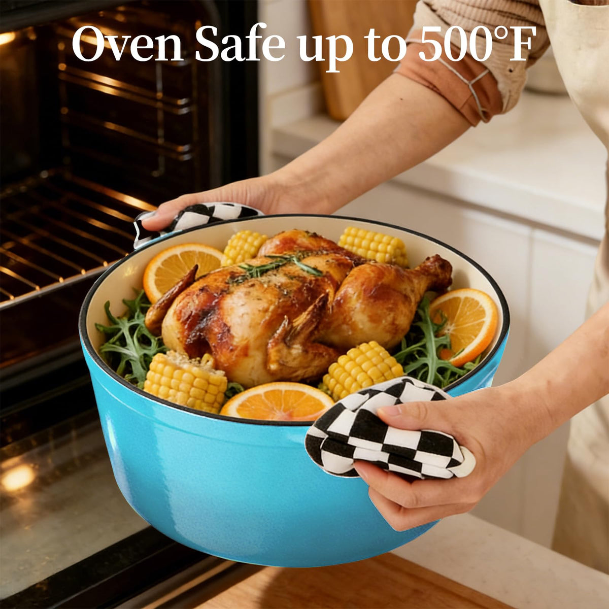 Enameled Cast Iron Dutch Oven pot 6.5 QT with Lid for Bread Baking