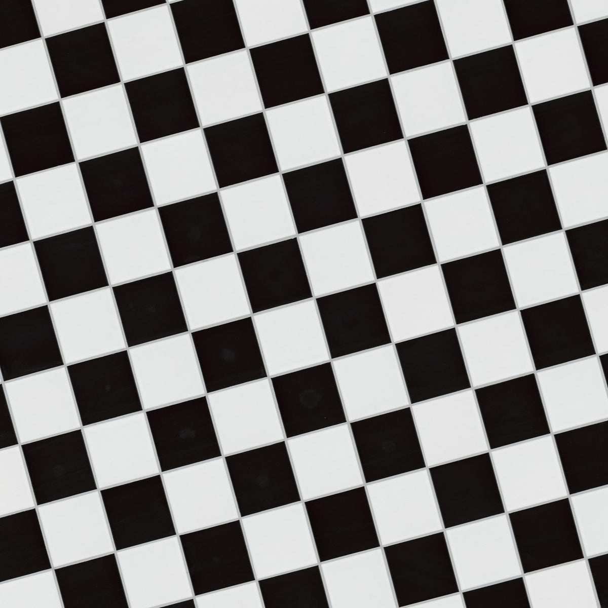 Porcelain Tile | White and Black Checkered | 8" x 16"