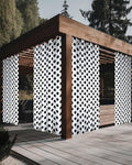 Outdoor Curtains (1 Panel) Waterproof, Black White Privacy Screen Outdoor Front Porch Decor, Grommet Outside Curtains for