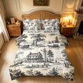 Vintage Country Town 7 Piece Bedding Set Twin