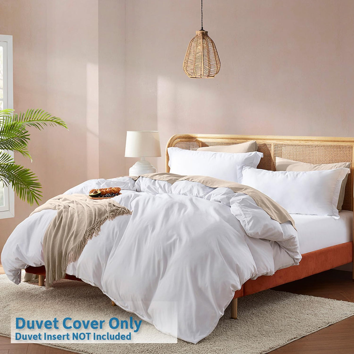 White Duvet Cover - Soft Double Brushed Duvet Cover Set, 3 Piece, with Button Closure, 1 Duvet Cover