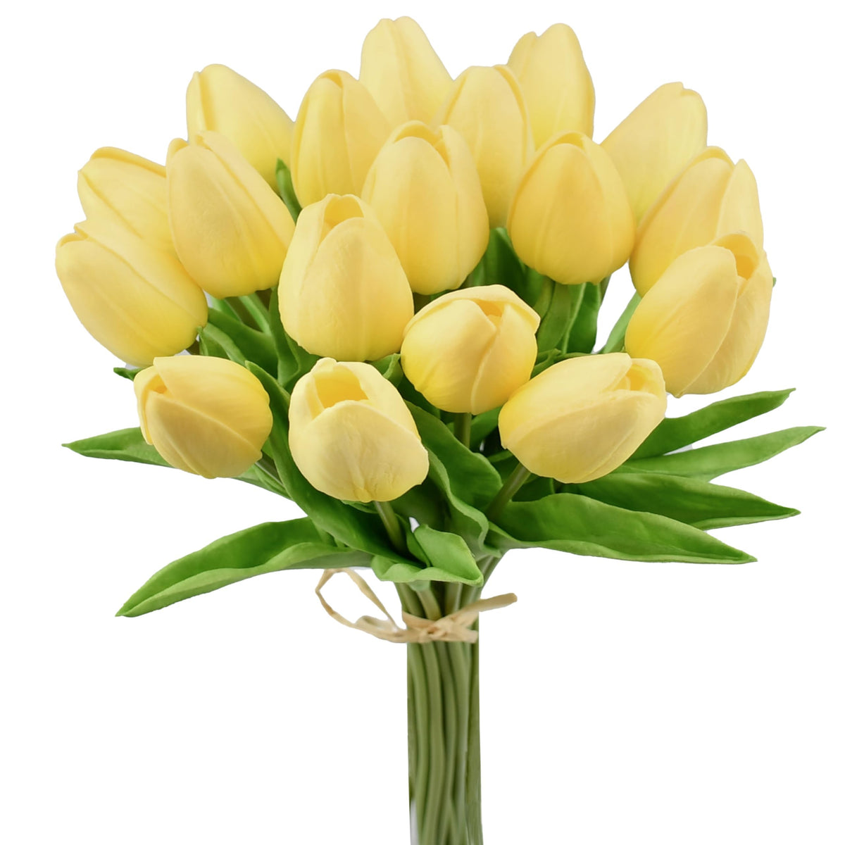 20 Stems Light Yellow Artificial Tulip Flowers Centerpiece
