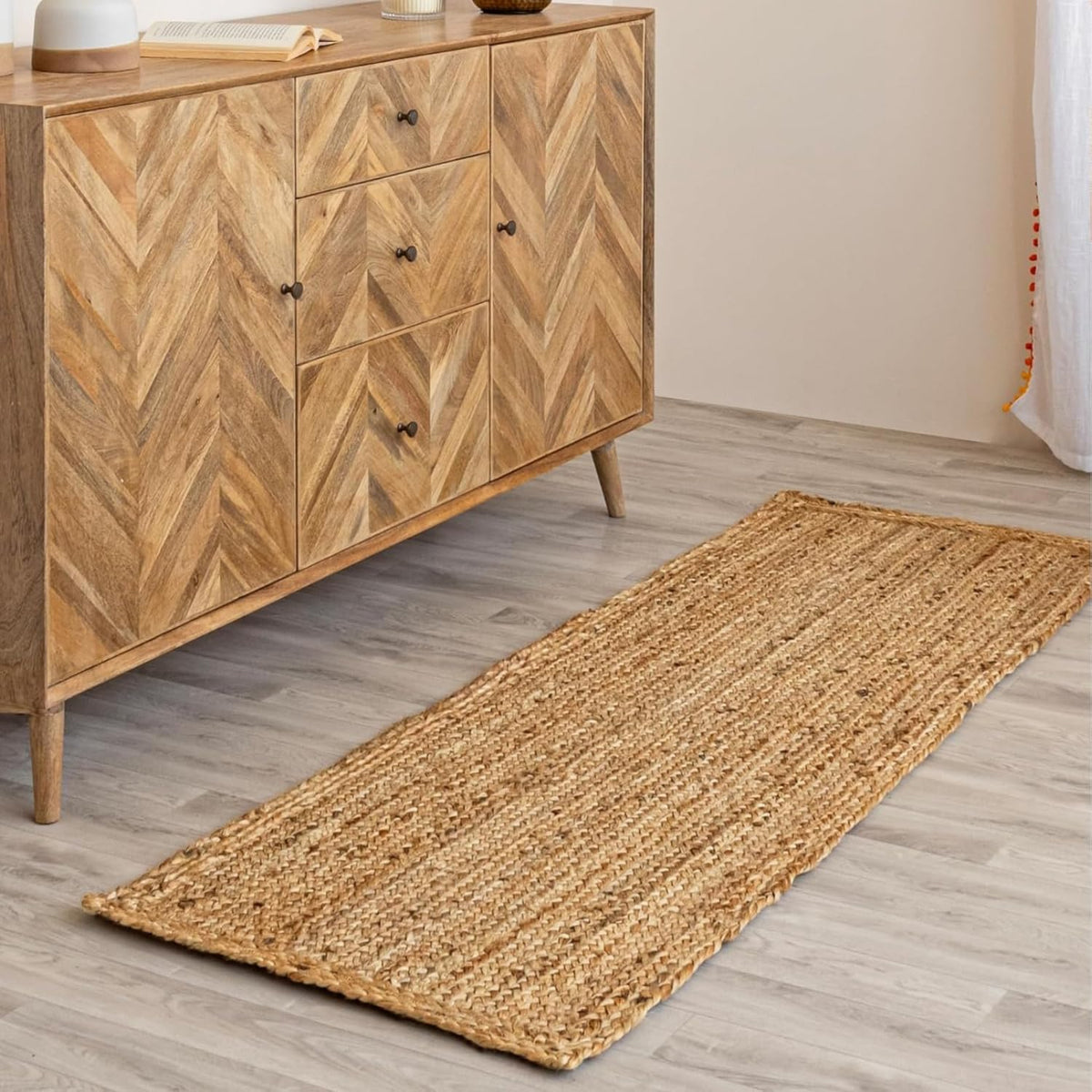 Braided Jute Runner Rug - Natural