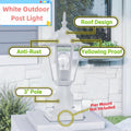 White Outdoor Post Light, Pole Lantern, E26 Base 60W Max, Aluminum Housing Plus Glass, Wet Location Rated